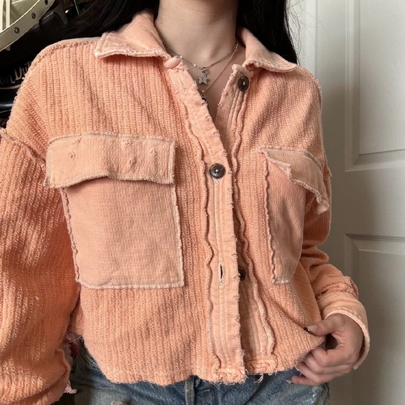 FREE PEOPLE SALMON SHACKET SMALL - Picture 2 of 3